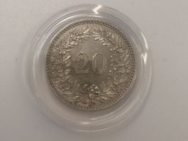 (58) Schweiz, 20 Rappen 1884 top stgl, in Kapsel
