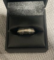 Weissgold Ring mit Carbon & echten Steinen Gr. 54