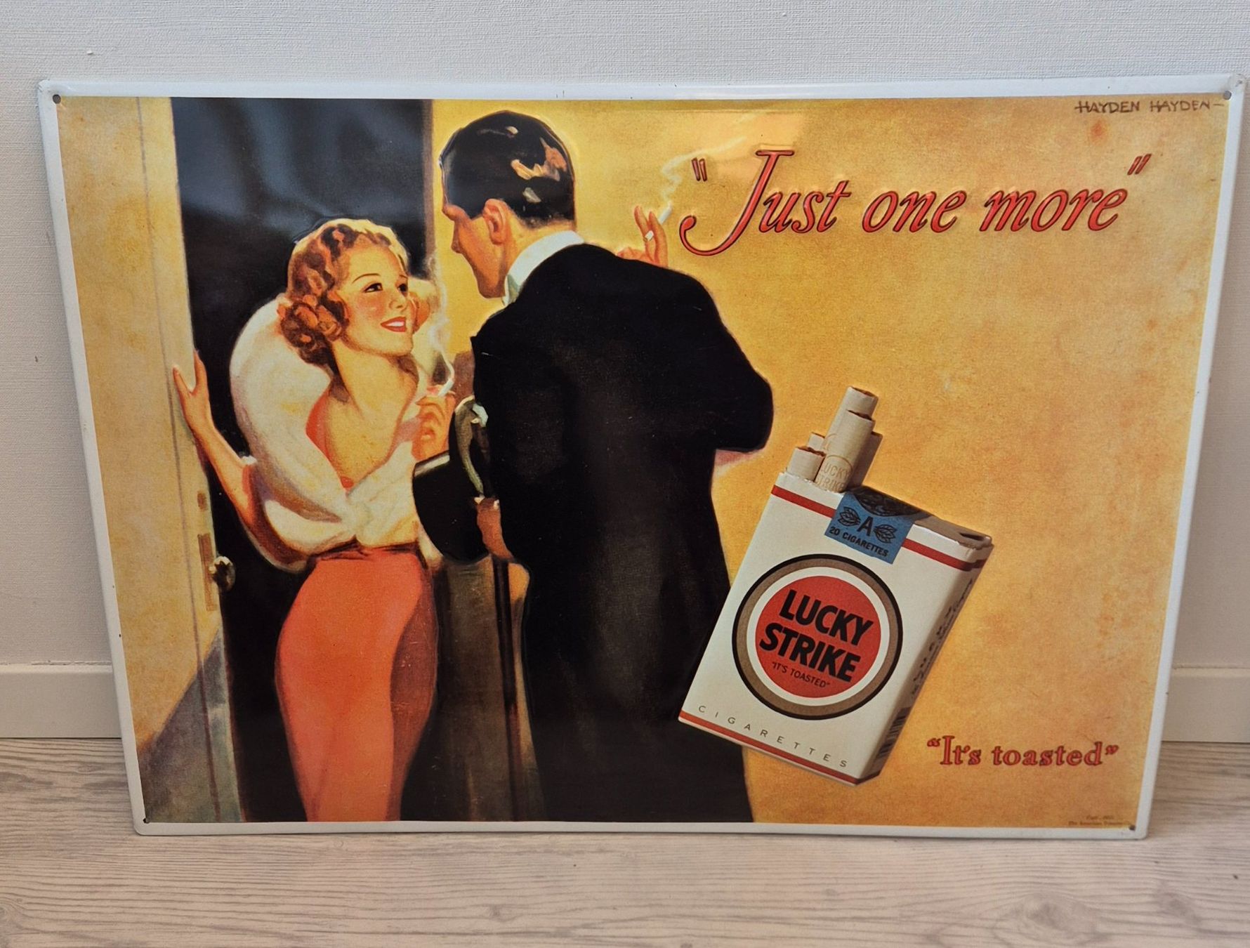Insegne: Lucky Strike Blechschild Vintage "Just one more" – Usato da Eglisau venduto da AtelierSu