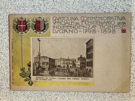 Litho PK Centenario de la Indipendenza Ticinese Lugano 1898