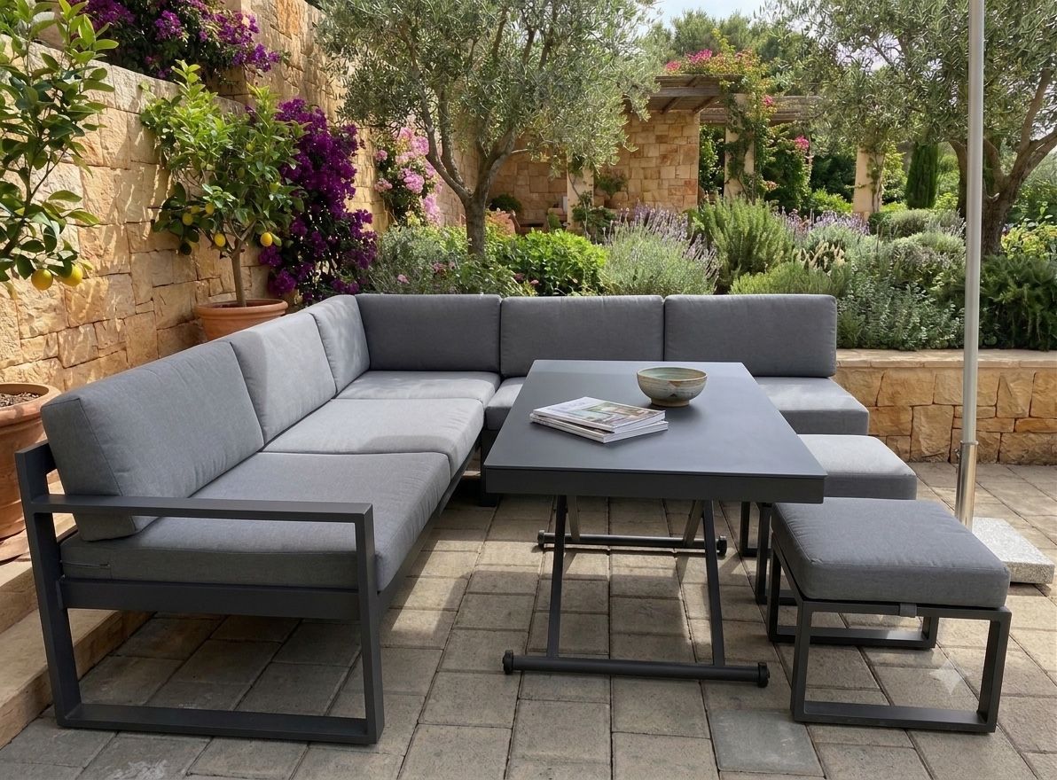 Conforama Set di tavolo e panche: Garten-Set DOCA Aluminium grau anthrazit – Usato da Urtenen-Schönbühl venduto da Denis.