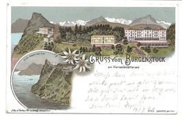 Gruss vom Bürgenstock (NW) tolle Schlumpf-Litho No 63 - 1898