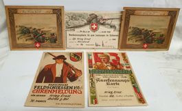 5 Annerkennungskarte Schiessen Infanterie Schweiz Militär