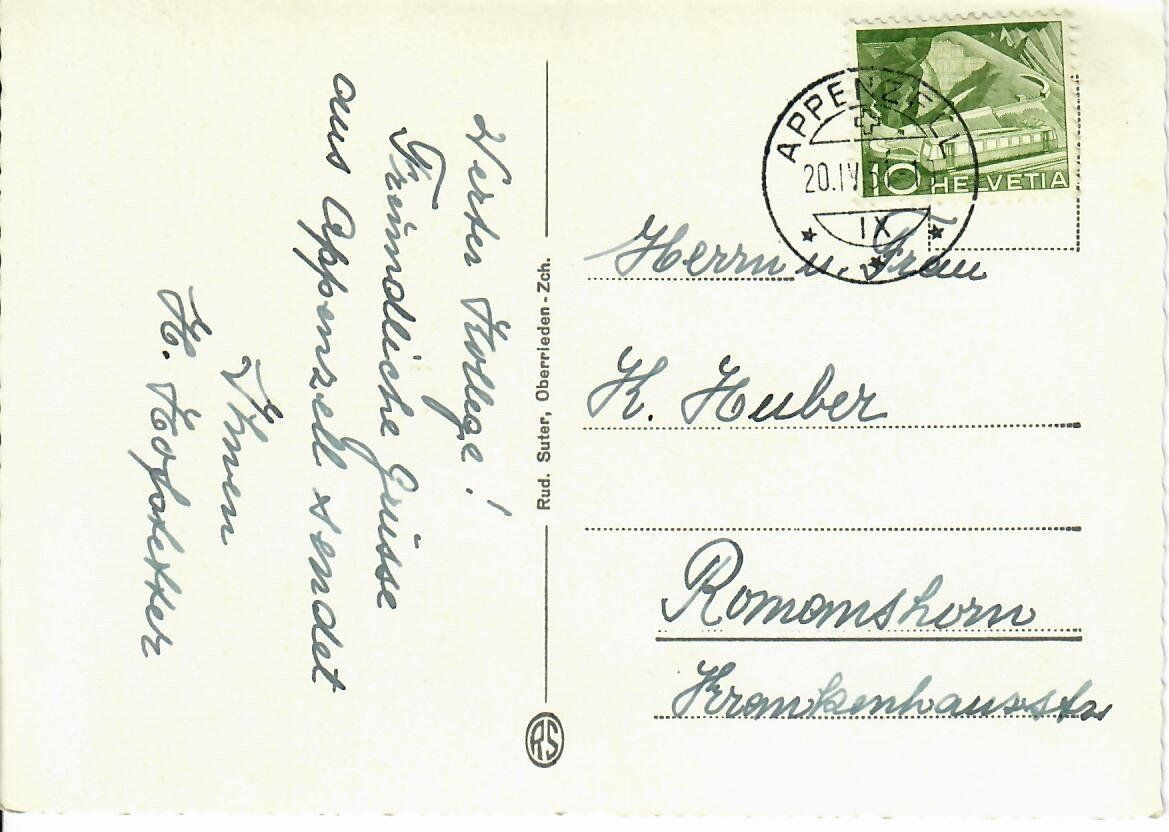 Ansichtskarten: Appenzell – Gebraucht aus Hochdorf von Ziegel-16 1