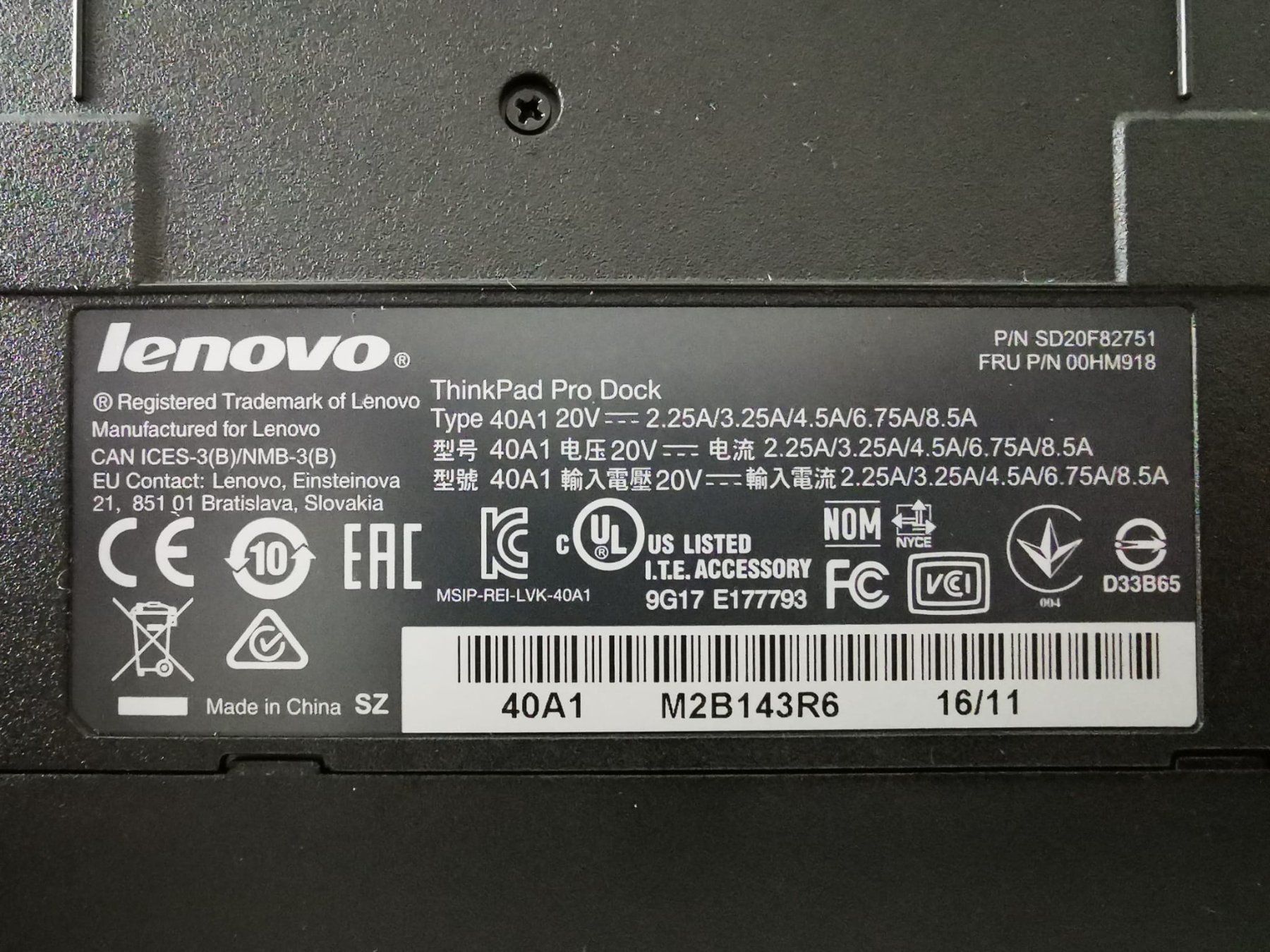 Lenovo Dockingstation: LENOVO ThinkPad Pro Dock 40A1 inkl. Netzteil – Gebraucht aus Adligenswil von sasa_be 1