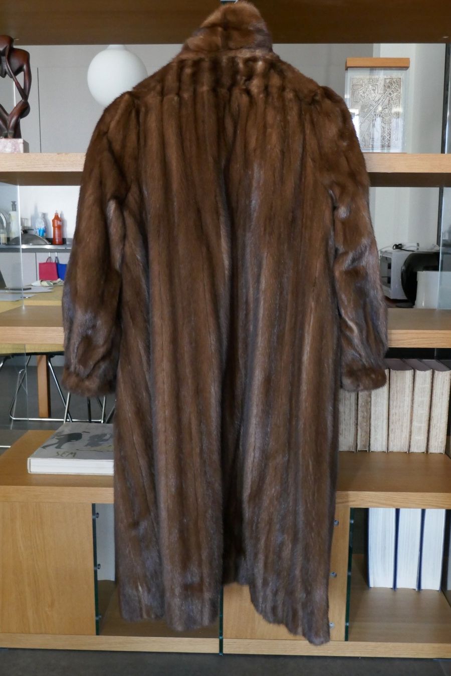 Manteau En Fourrure Véritable De Castor - Taille 38, Marron, Marque Dellera, Occasion