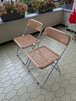 2 sedie pieghevoli cromo paglia di Vienna
