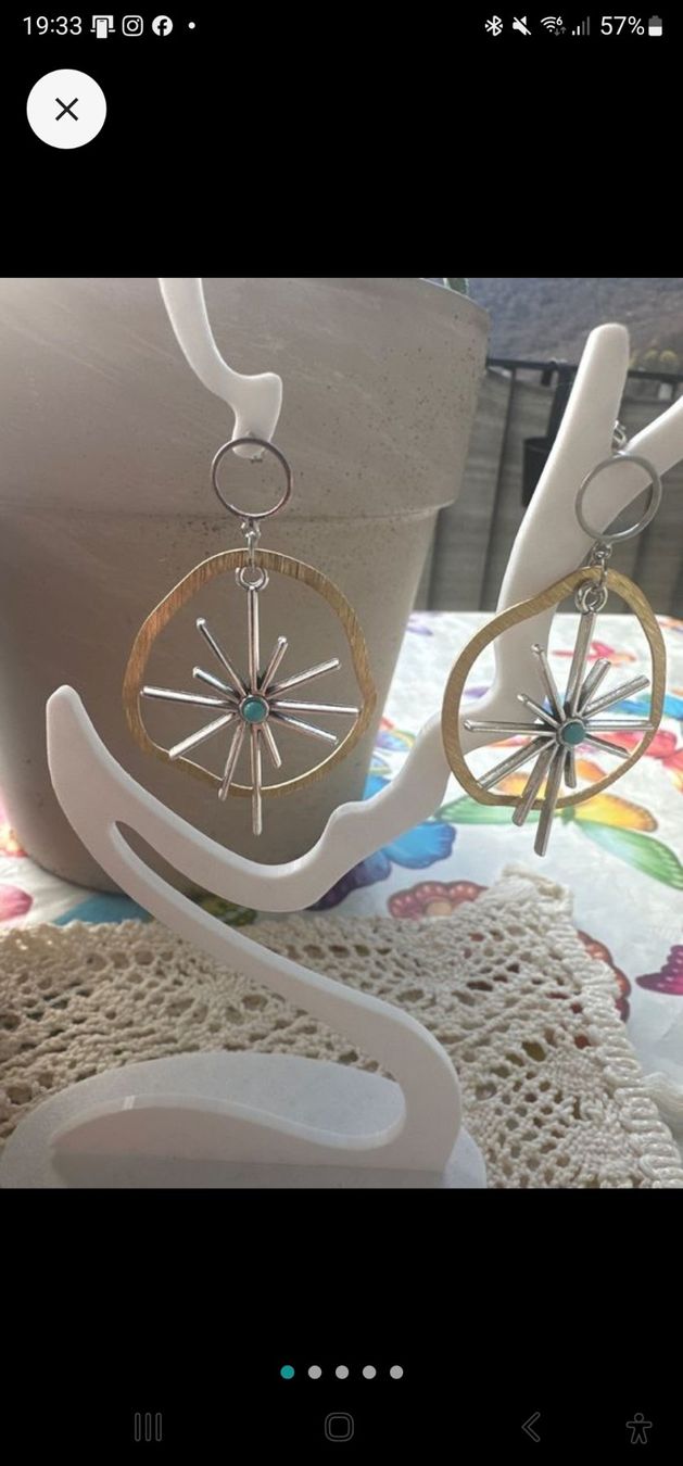 Orecchini pendenti & Orecchini a lobo: Handmade Boho Earrings with Turquoise Accent - Chic Style – Nuovo e nell'imballaggio originale da Bouveret venduto da dou_g8q7 3
