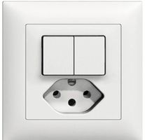UP Kleinkombi 3+3/ T13 Doppeldruckschalter Feller Edizio