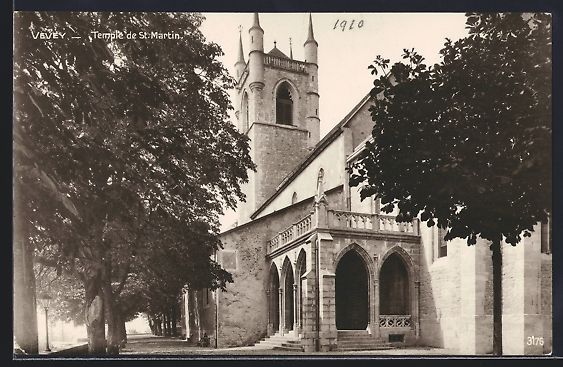 Cartoline postali: AK Vevey, Temple de St. Martin – Usato da Berlin venduto da bartko-reher