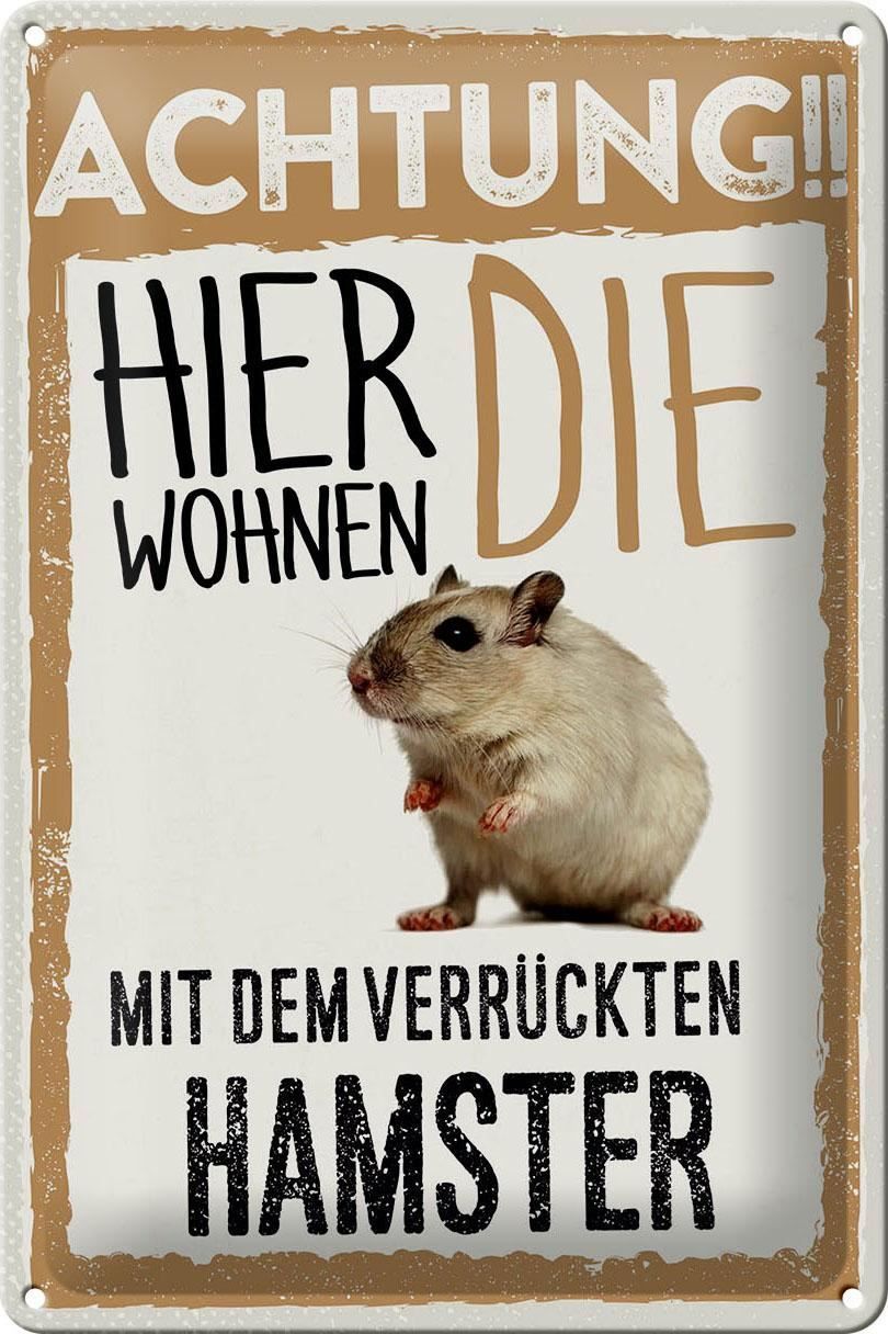 Schilder: Blechschild-HAMSTER-ACHTUNG HIER WOHNEN – Neu und originalverpackt aus Rupperswil von big-one-sale