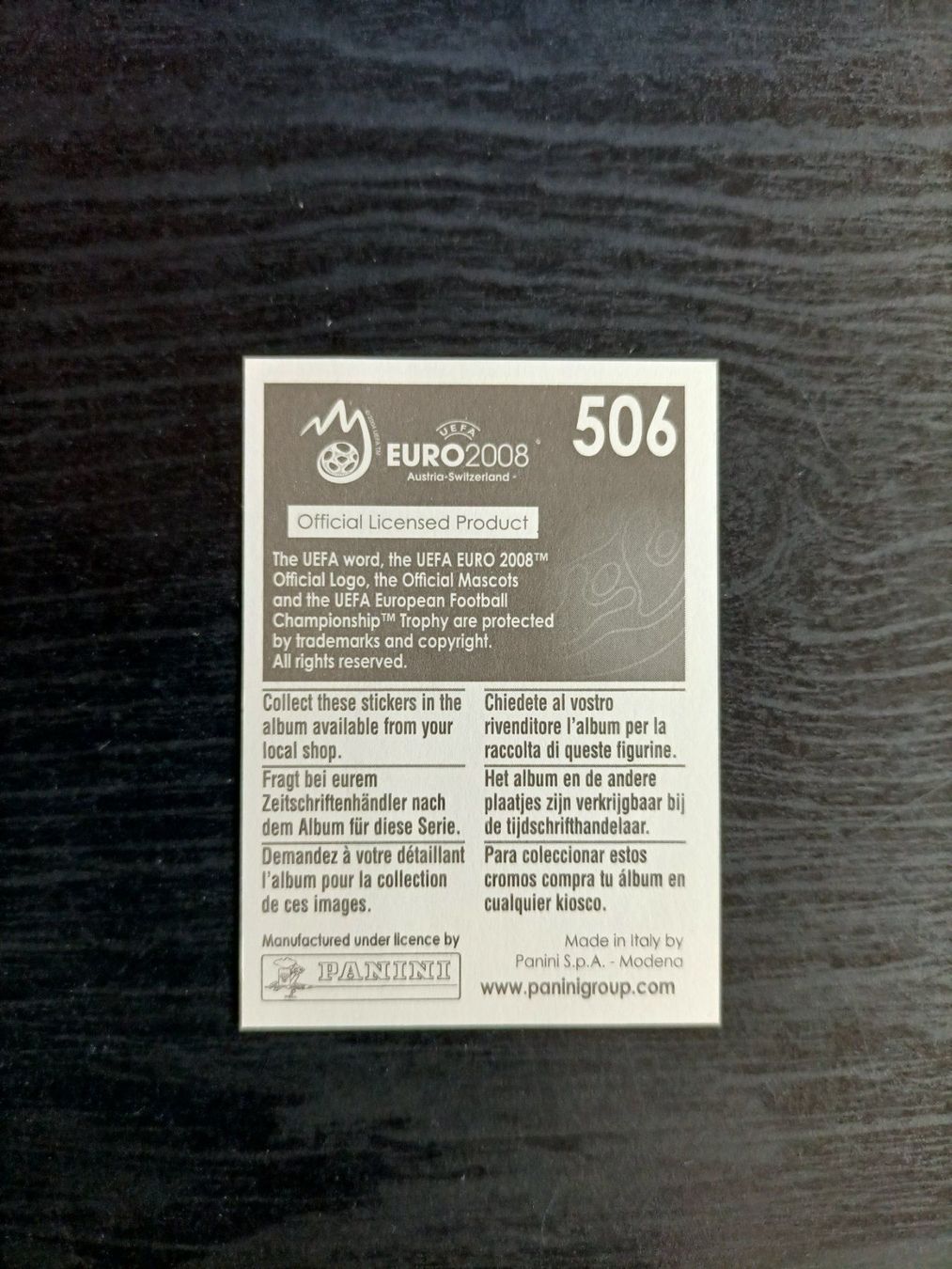 Panini Carte collezionabili: EM 2008-Nr. 506 – Nuovo (secondo la descrizione) da Hittnau venduto da stamps_and_coins 1