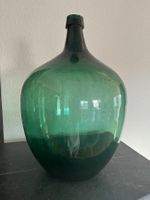 Grosse alte Mostflasche Glasballon grün – 55 cm – Vintage De