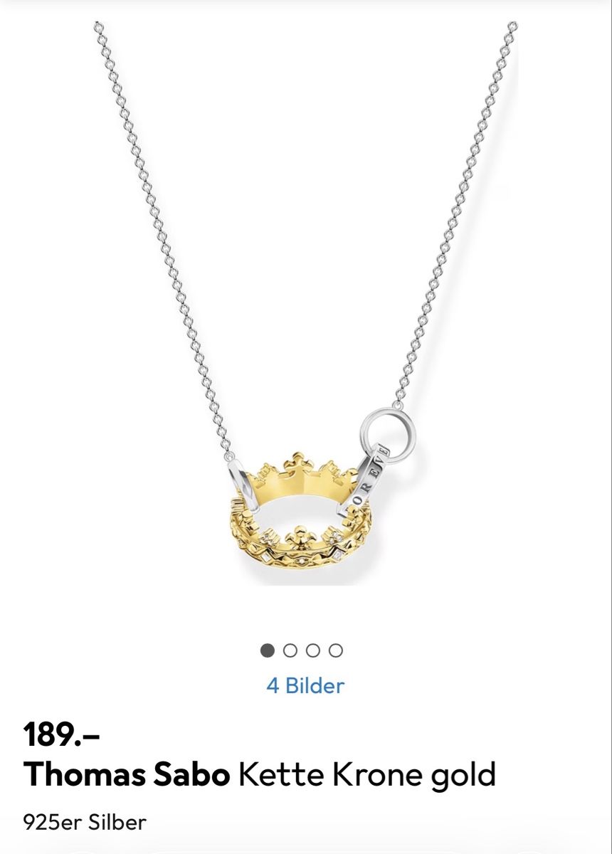Thomas Sabo Ketten: Thomas Sabo "Together Forever" Krone & 925 Silberkette im Se – Gebraucht aus Basel von SEL.BS 5