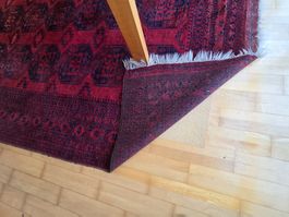 Echter Orientteppich, Rot/Schwarz,  antik!