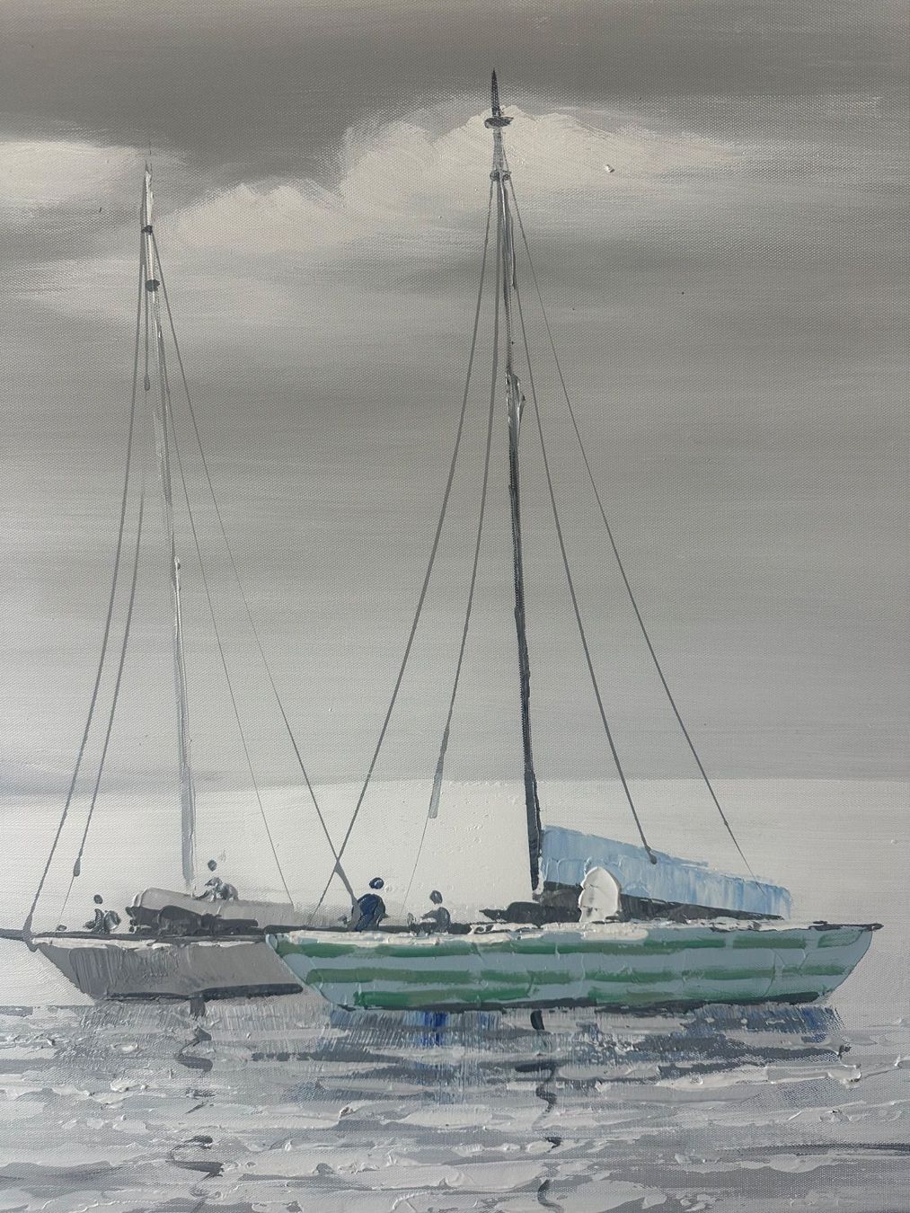 Foto & Immagini: Segelboote Stimmung -  Acrybild auf Leinwand 80x80cm – Usato da Baden venduto da fossi-1 1