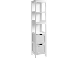 Hochschrank Badschrank mit 2 Schubladen und Fächern ELORIA