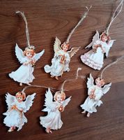 6 Holz Engel Anhänger Christbaumschmuck Weihnachten Deko