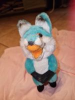 Topsy Werbefigur Fuchs blau,weiss.
