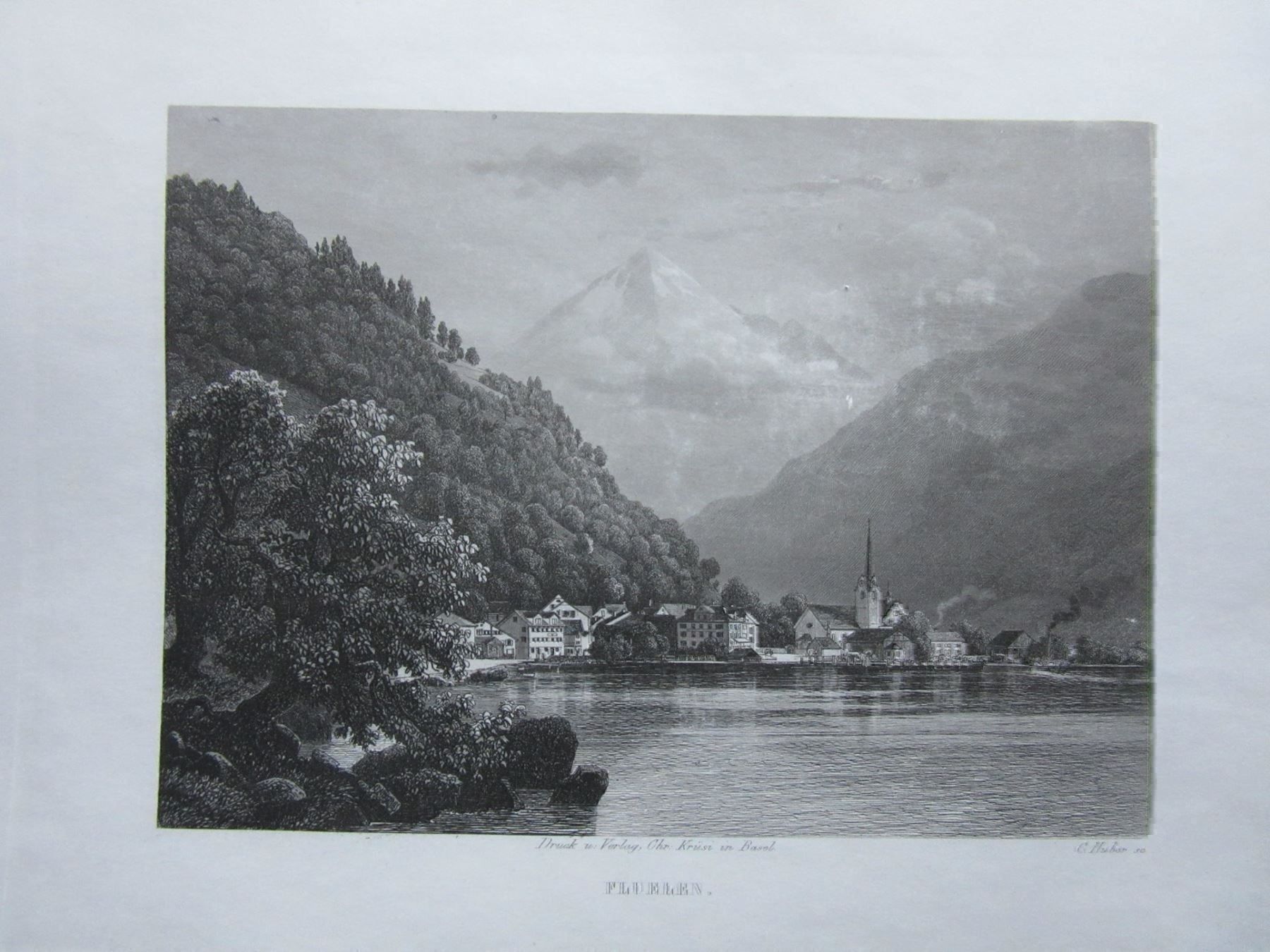 Incisioni: FLÜELEN STAHLSTICH – Usato da Gersau venduto da grafik-kunst 1