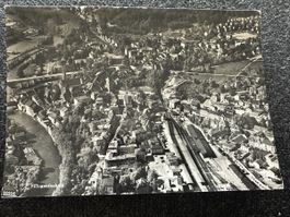 Baden Bahnhofplatz Flugaufnahme 1967