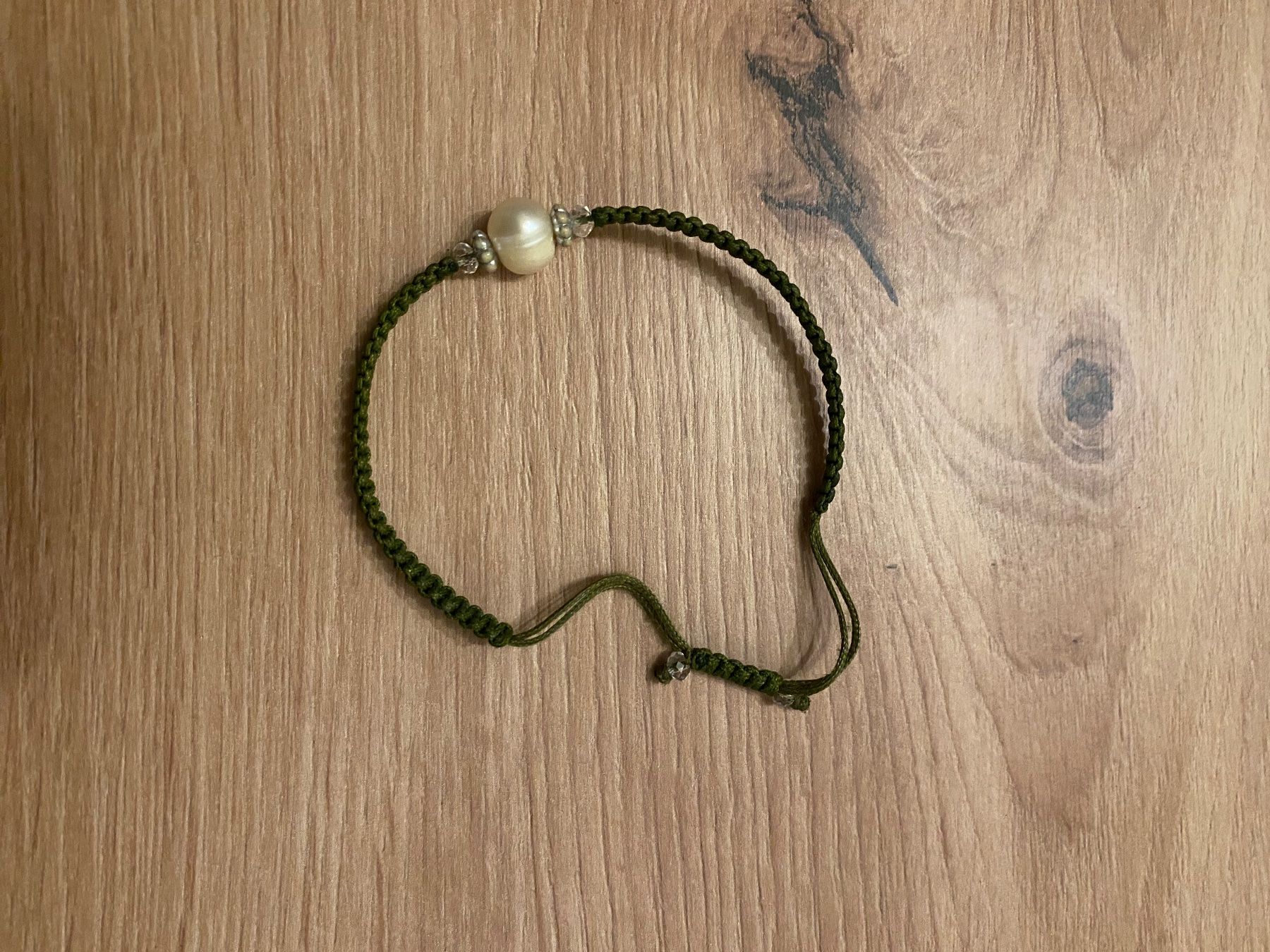 Bracciali & Braccialetti: Handgemachtes Armband, grüne Makramee mit echter Perle – Nuovo (secondo la descrizione) da Kloten venduto da swarovski16