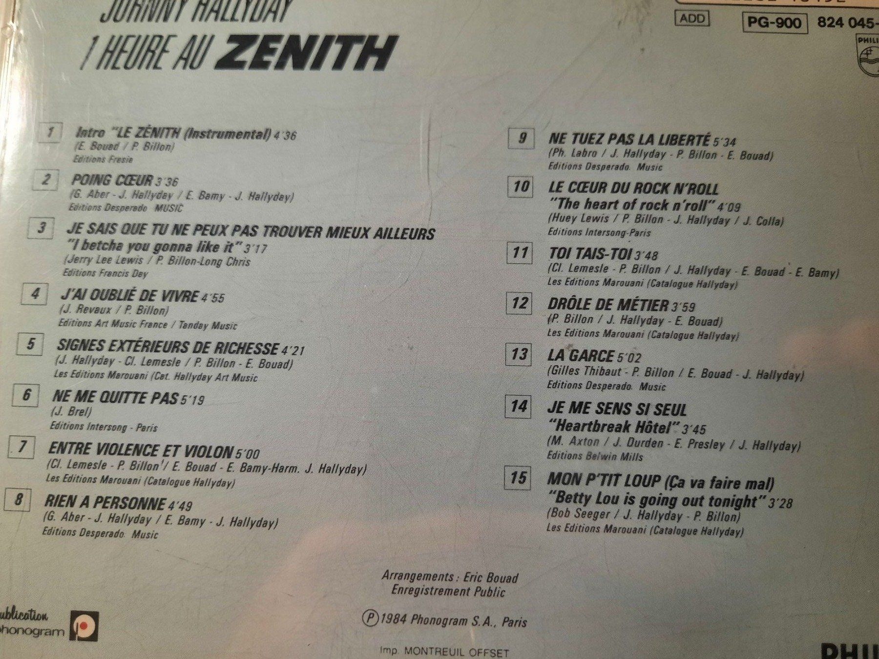CD: CD Johnny Hallyday - une heure au Zénith – Usato da Pully venduto da bro_n52j 2