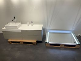 076 Badmöbelkombination, weiss/grau, 160cm