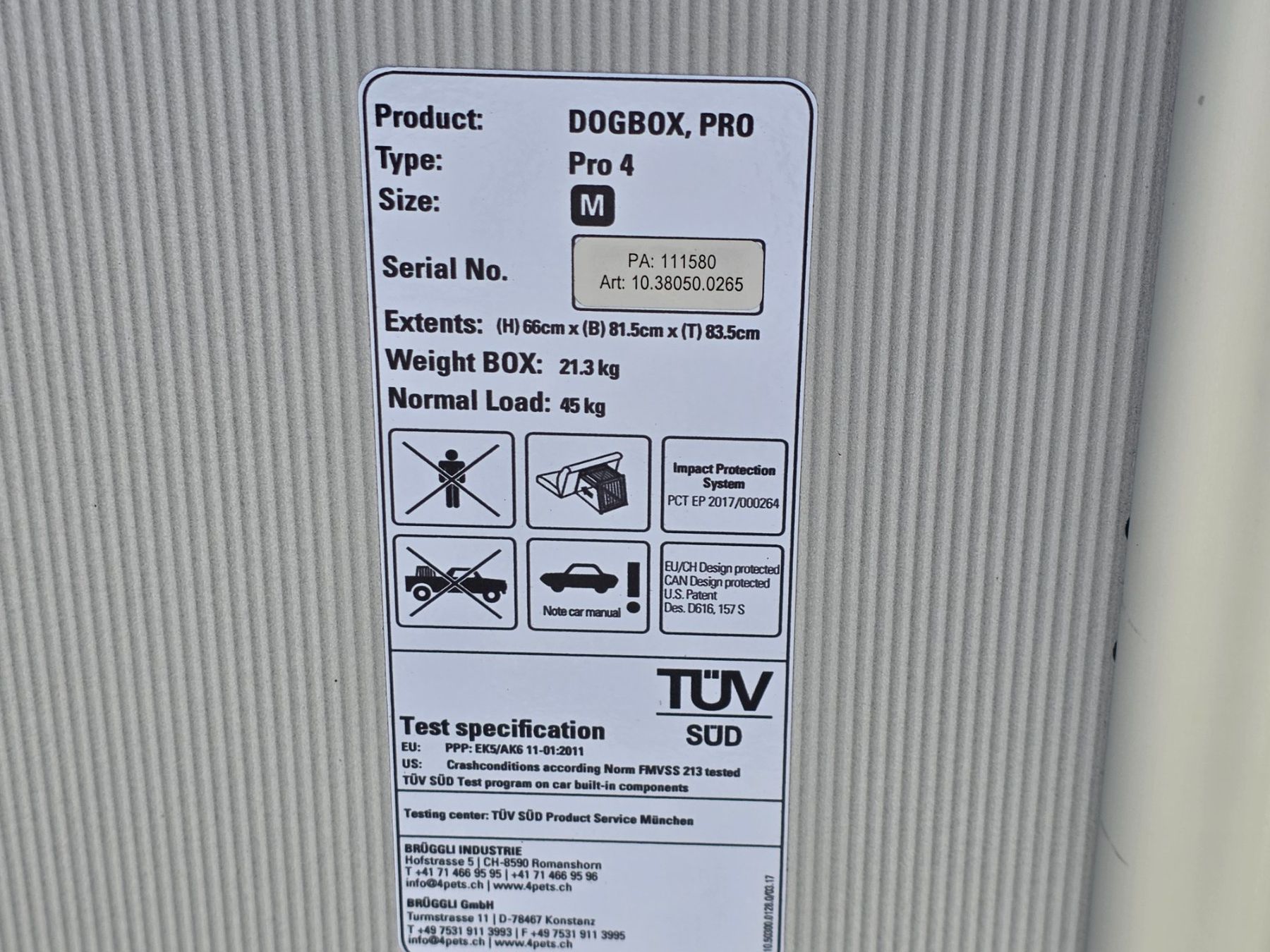 4pets Gabbie, trasporto & Sicurezza: Auto Hundebox 4pets pro – Usato da Trüllikon venduto da eppi77 1