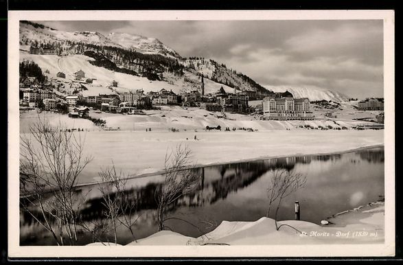 Ansichtskarten: AK St. Moritz, Ortsansicht im Winter – Gebraucht aus Berlin von bartko-reher