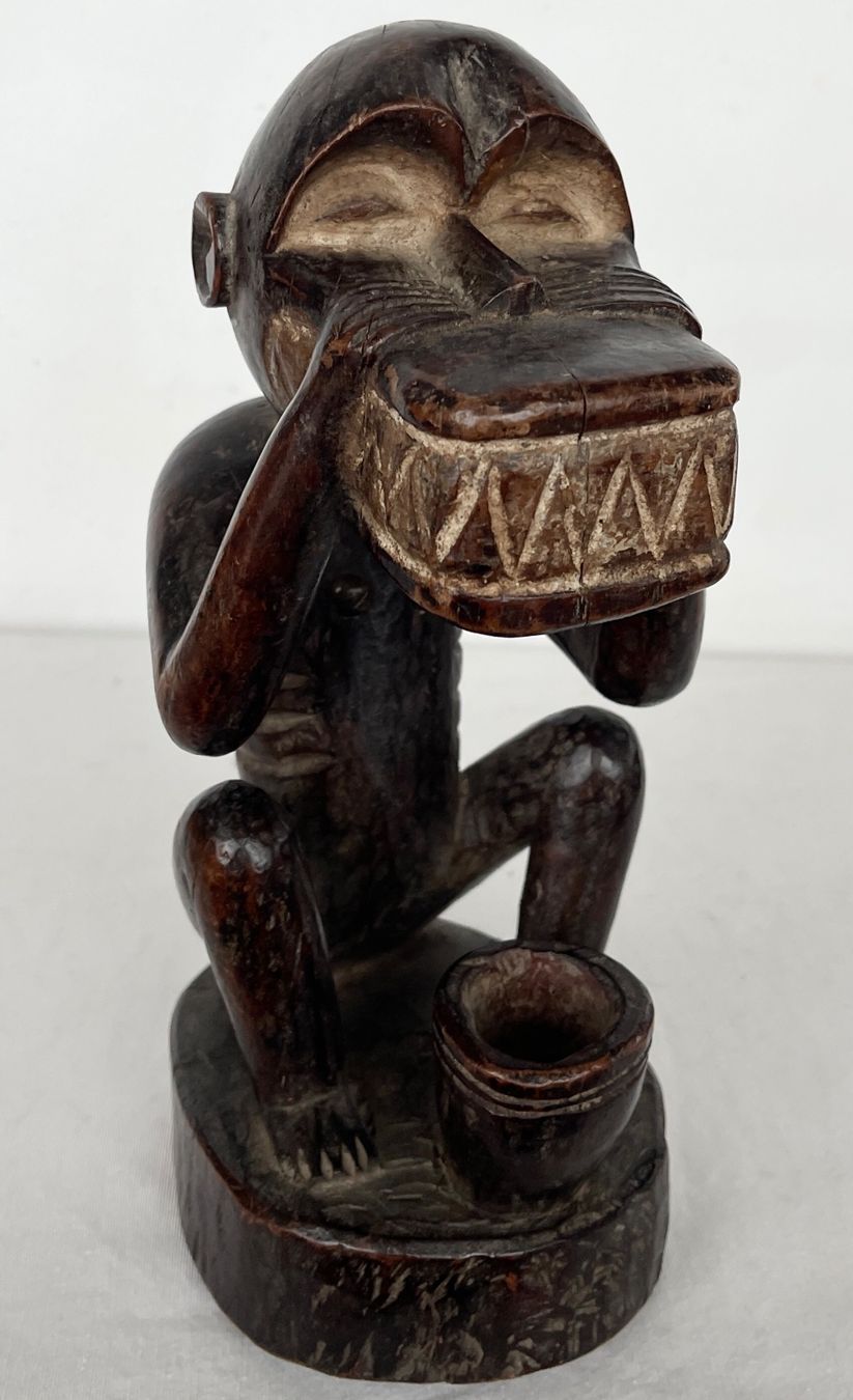 Figuren: ausdrucksstarker alter Baule Affe Elfenbeinküste Höhe 26 cm – Gebraucht aus Rüthi (Rheintal) von Kunsthaus777 7