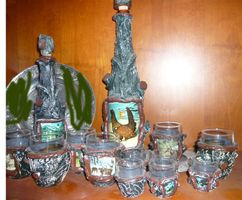 Flasche und Schapsglässer Set