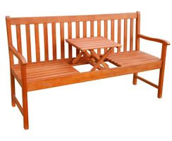 Gartenbank mit Tisch 153x56x90cm