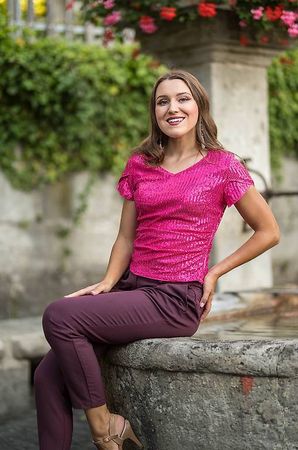 Schöner rosa Top mit Pailletten S