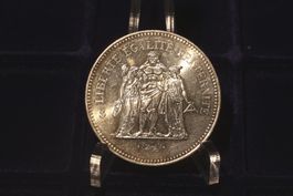 Silber 50 Francs Frankreich 1973 fast Prägefrisch