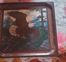 Plateau décoratif vintage avec aigle