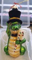 Dekofigur Krokodil Zylinder Monokel Anhänger Weihnachten