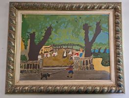 Heidi im .ohni, Art Brut, Mann mit Hund, Gartenrestaurant