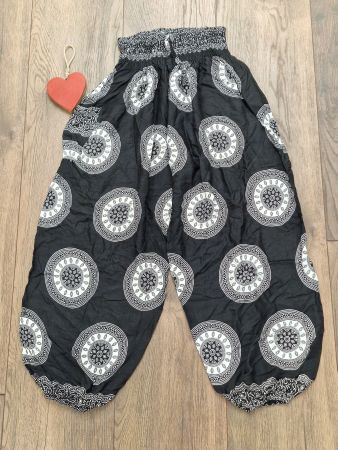 Haremshose Frangipani Beach schwarz weiss Grösse M/L wie neu