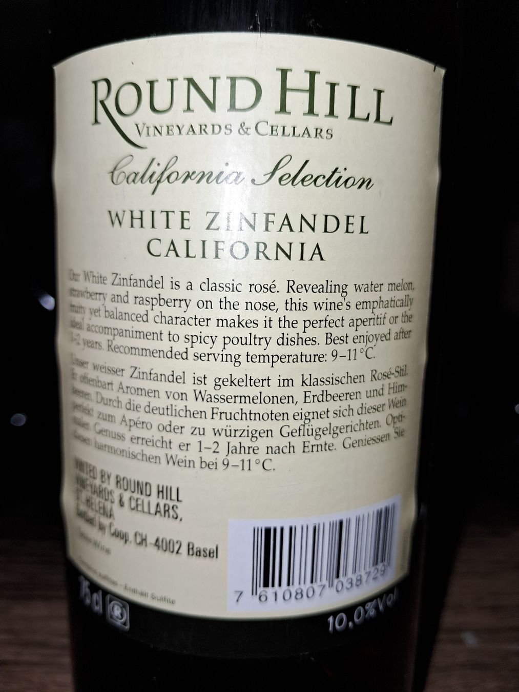 Vino: Round hill selection white zinfandel rosé 2012 – Nuovo e nell'imballaggio originale da Le locle venduto da juliensaran 2