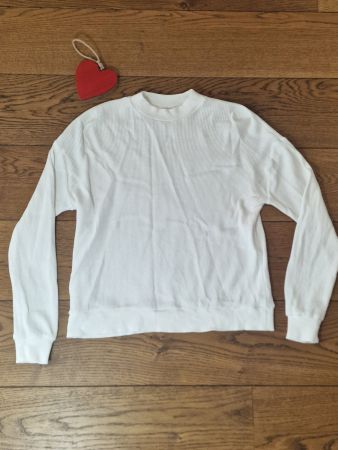 Cooler Basic Pullover C&A weiss Waffelstruktur Gr S wie neu!