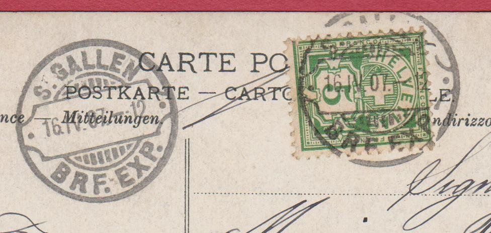 Cartoline postali: St. Gallen   :   alte Ansichtskarte + Rasierklingen-Stempel – Usato da Vitznau venduto da Ropaku 2
