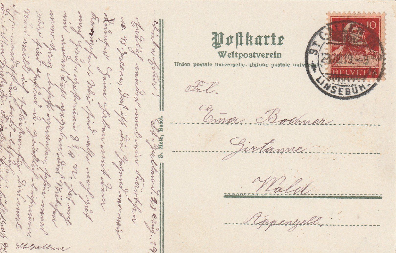 Cartoline postali: St. Gallen Linsebühl Quartier – Usato da Rorschacherberg venduto da fratovi2 1