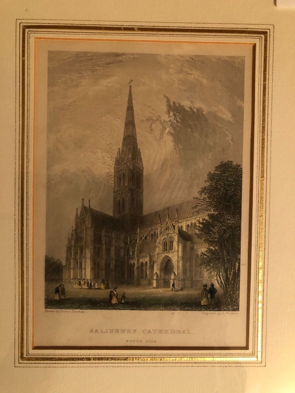 Poster & Bilder: Salisbury Cathedral. Antike Aquatinta. – Gebraucht aus Wald ZH von mlnt 5