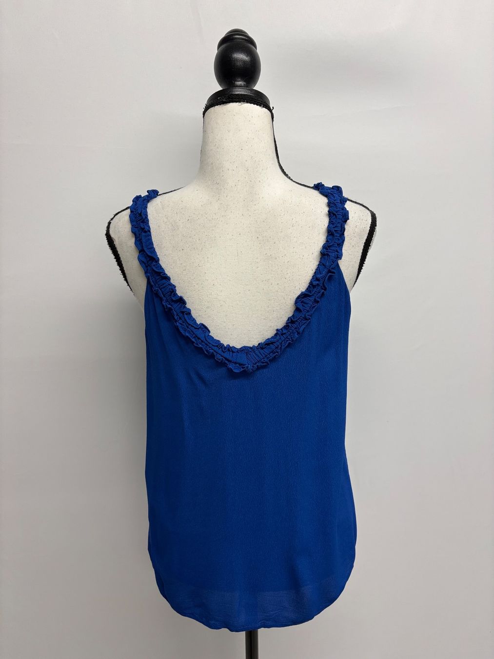 Massimo Dutti Top: Massimo Dutti blaues Top mit Rüschen M Viskose – Nuovo (secondo la descrizione) da Regensdorf venduto da secondchancefashion 3