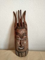 vintage Holzschnitzmaske, Wanddeko, Handarbeit, Afrika
