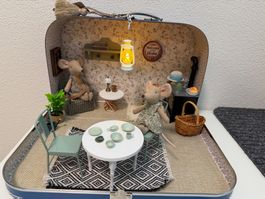 Haus-Köfferchen gross - Wohnzimmer - für eine Maileg Maus