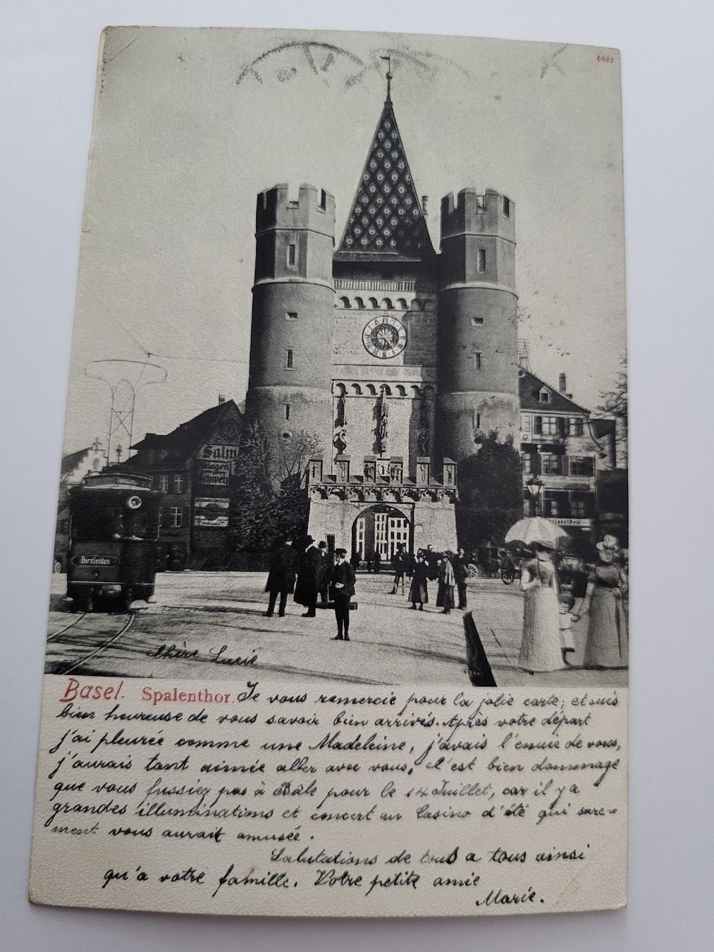 Cartes postales: Alte Ansichtskarte Basel Spalentor mit Tram R35 – D'occasion à nunningen par mic_88k2