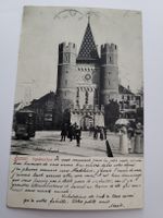 Alte Ansichtskarte Basel Spalentor mit Tram R35