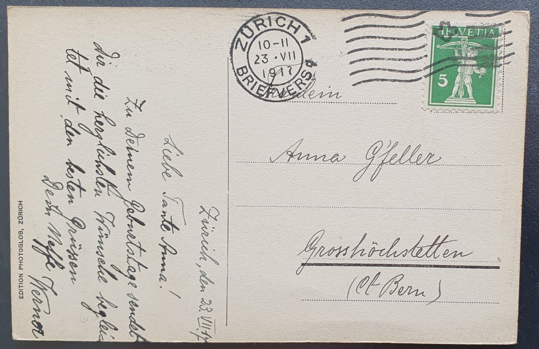 Cartoline postali: Zürich - Kunsthaus 1917 – Usato da Kreuzlingen venduto da Rschweiz1 1